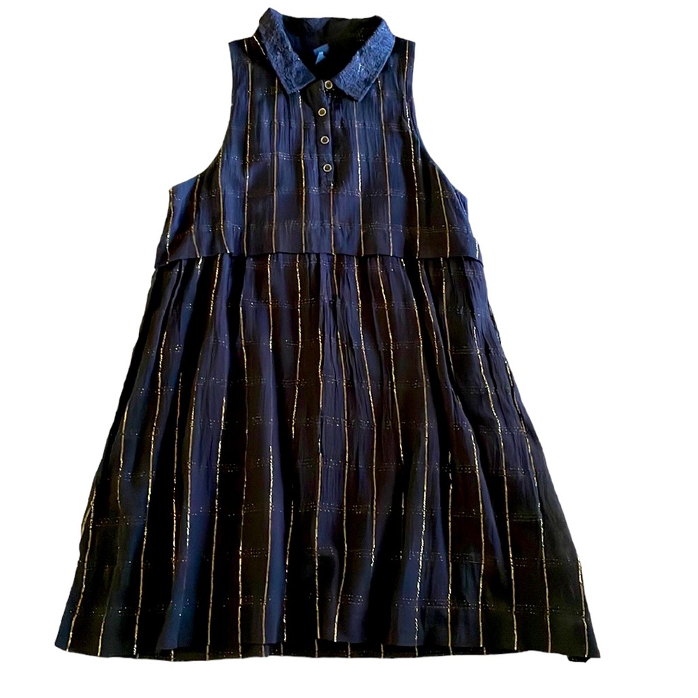Volcom big girls black & gold plaid sleeveless dress